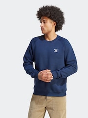 adidas Originals Blue Trefoil Essentials Crew Neck Sweatshirt - Image 1 of 6