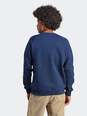 adidas Originals Blue Trefoil Essentials Crew Neck Sweatshirt - Image 2 of 6