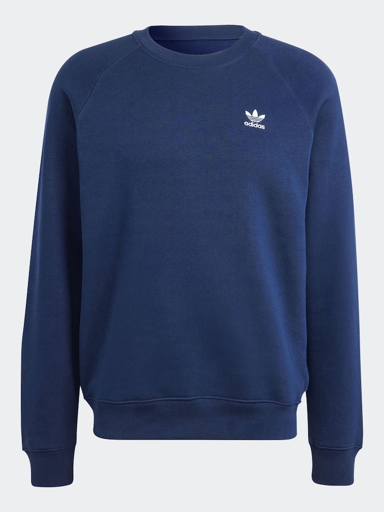 adidas Originals Blue Trefoil Essentials Crew Neck Sweatshirt - Image 6 of 6