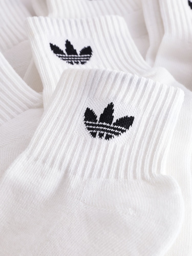 adidas Off White Mid Ankle Socks 3 Pack - Image 2 of 4