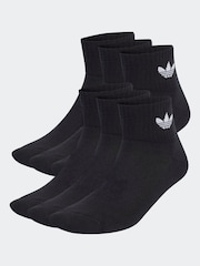 adidas Black Mid Ankle Socks 3 Pack - Image 1 of 3