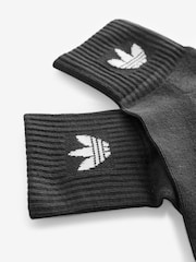 adidas Black Mid Ankle Socks 3 Pack - Image 2 of 3