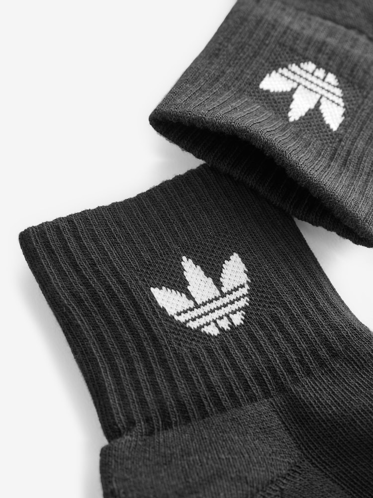 adidas Black Mid Ankle Socks 3 Pack - Image 3 of 3