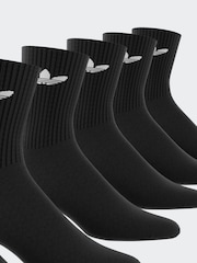 داكن أسود - حزمة من 6 جوارب برقبة Crew مزينة بشعار الوريقات الثلاثة من Adidas Originals - صورة 4 من 9