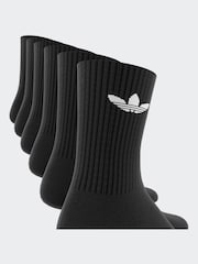 داكن أسود - حزمة من 6 جوارب برقبة Crew مزينة بشعار الوريقات الثلاثة من Adidas Originals - صورة 5 من 9