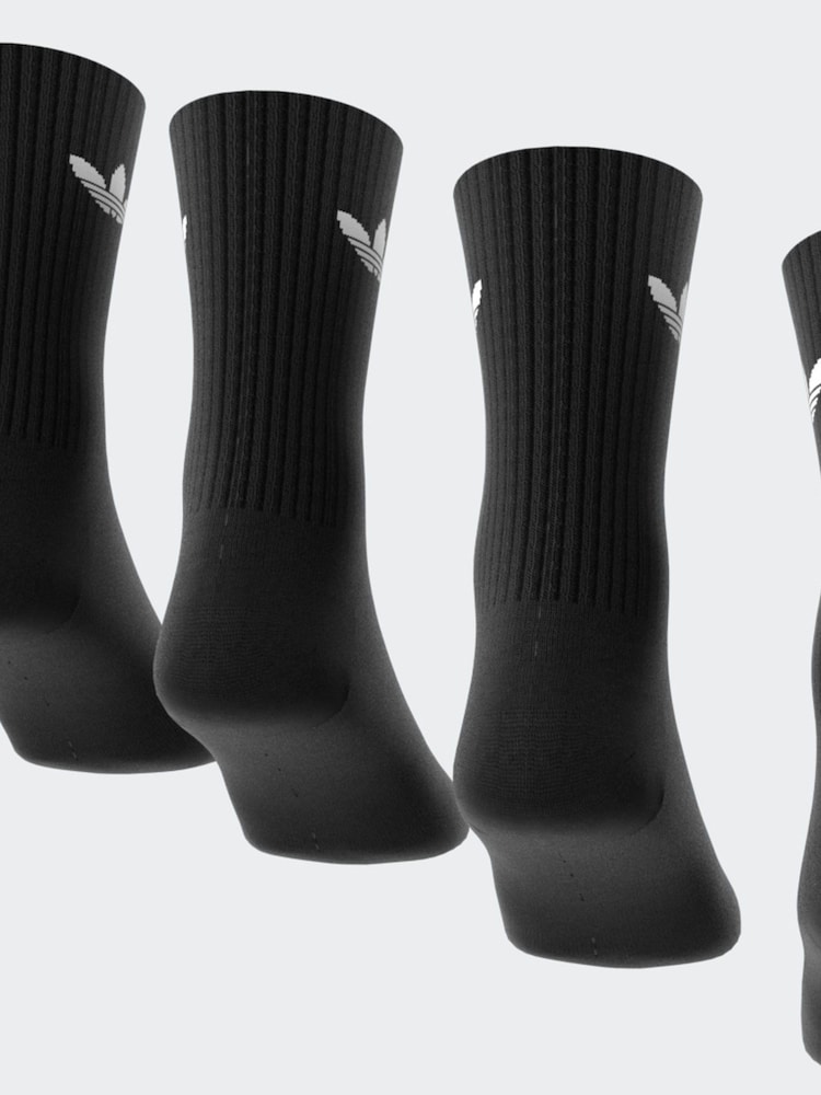 adidas Originals Black Dark Trefoil Crew Socks 6 Pack - Image 6 of 9