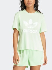 adidas Originals Green Adicolor Trefoil Boxy T-Shirt - Image 4 of 6
