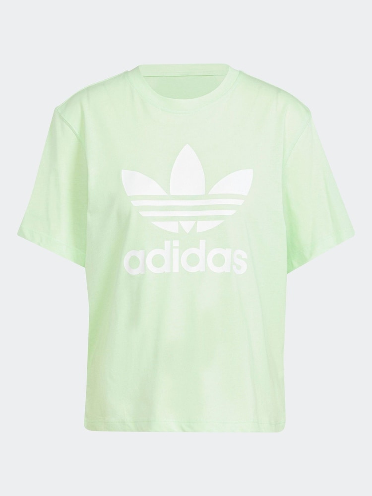 adidas Originals Green Adicolor Trefoil Boxy T-Shirt - Image 6 of 6