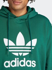 adidas Originals Green 100% Cotton Adicolor Classics Trefoil Hoodie - Image 6 of 8