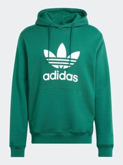 adidas Originals Green 100% Cotton Adicolor Classics Trefoil Hoodie - Image 8 of 8