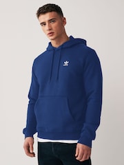 adidas Originals Blue Dark Trefoil Essentials Hoodie - Image 1 of 4