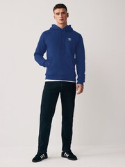 adidas Originals Blue Dark Trefoil Essentials Hoodie - Image 2 of 4