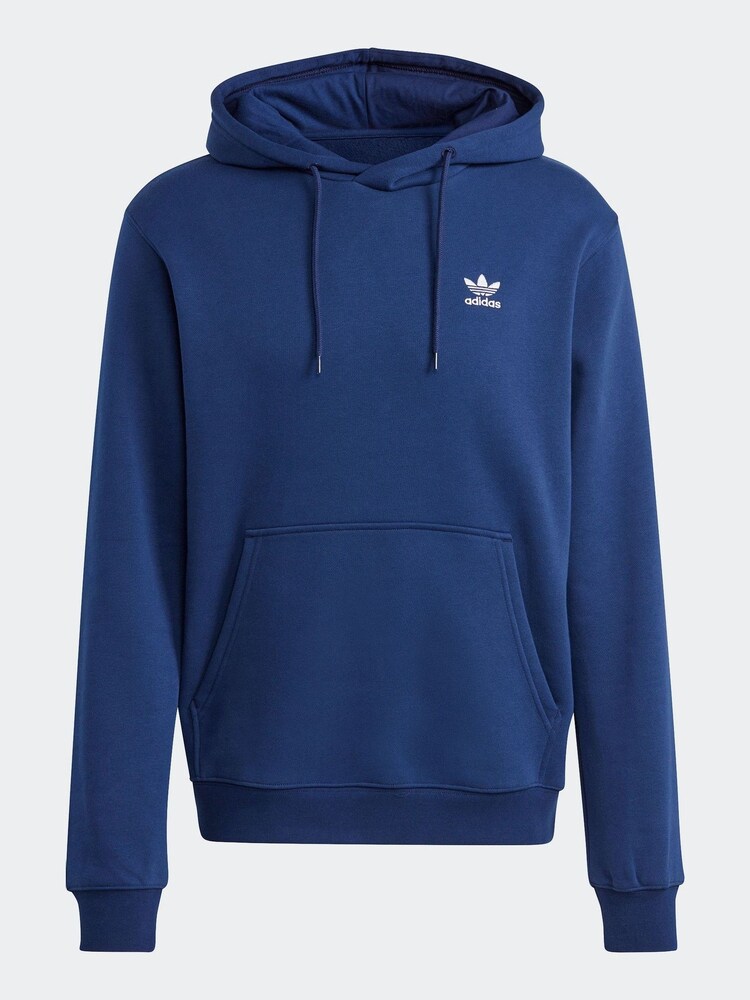 adidas Originals Blue Dark Trefoil Essentials Hoodie - Image 4 of 4