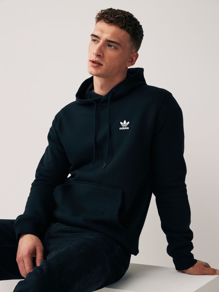 adidas Originals Black Trefoil Essentials Hoodie - Image 2 of 6