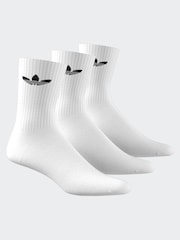 adidas Originals Off White Cushion Crew Socks 3 Pack - Image 1 of 8