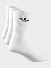 adidas Originals Off White Cushion Crew Socks 3 Pack - Image 6 of 8