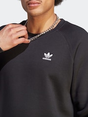 adidas Originals Black Trefoil Essentials Crew Neck Sweatshirt - Image 4 of 6