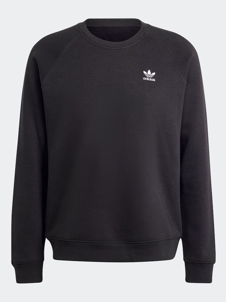 adidas Originals Black Trefoil Essentials Crew Neck Sweatshirt - Image 6 of 6