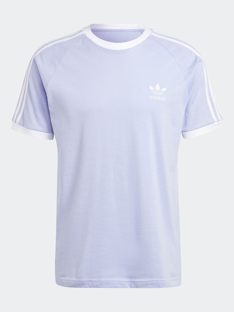 adidas Purple Light Adicolor Classics 3-Stripes 100% Cotton T-Shirt - Image 8 of 8 adidas Purple Light Adicolor Classics 3-Stripes 100% Cotton T-Shirt - Image 8 of 8