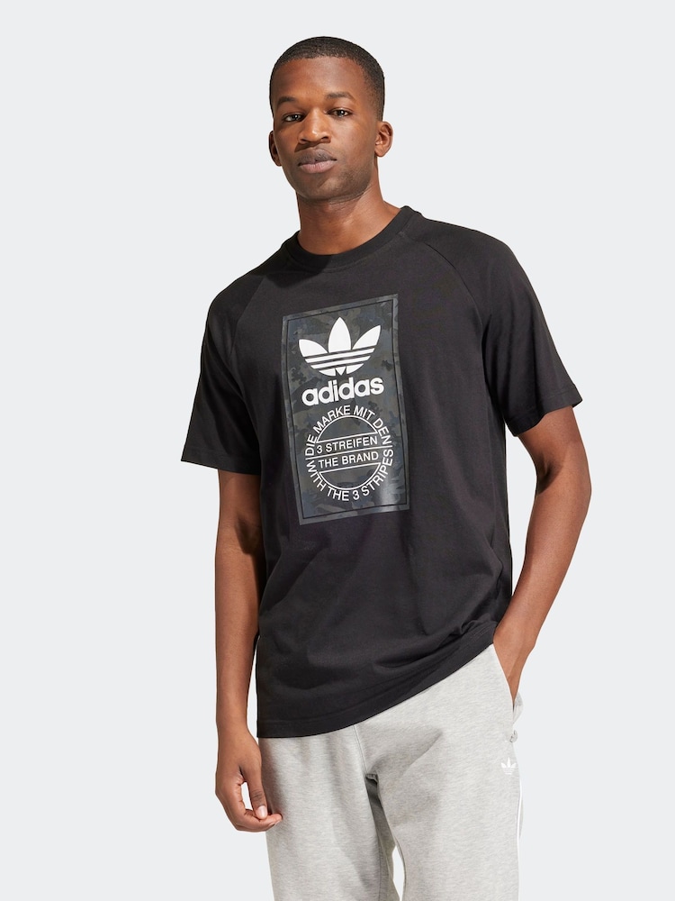 adidas Originals Black 100% Cotton Tongue T-Shirt - Image 1 of 7