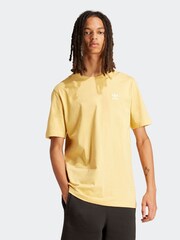 adidas Originals Yellow 100% Cotton Trefoil Essentials T-Shirt - Image 1 of 6