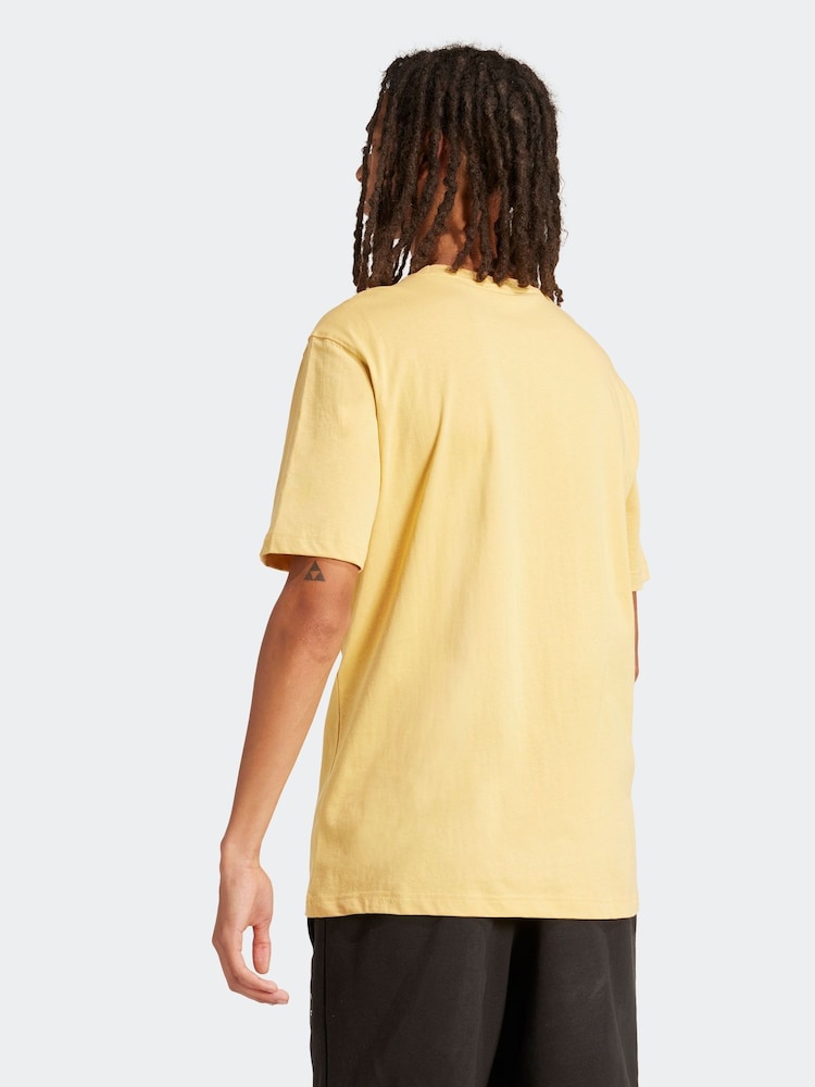 adidas Originals Yellow 100% Cotton Trefoil Essentials T-Shirt - Image 2 of 6