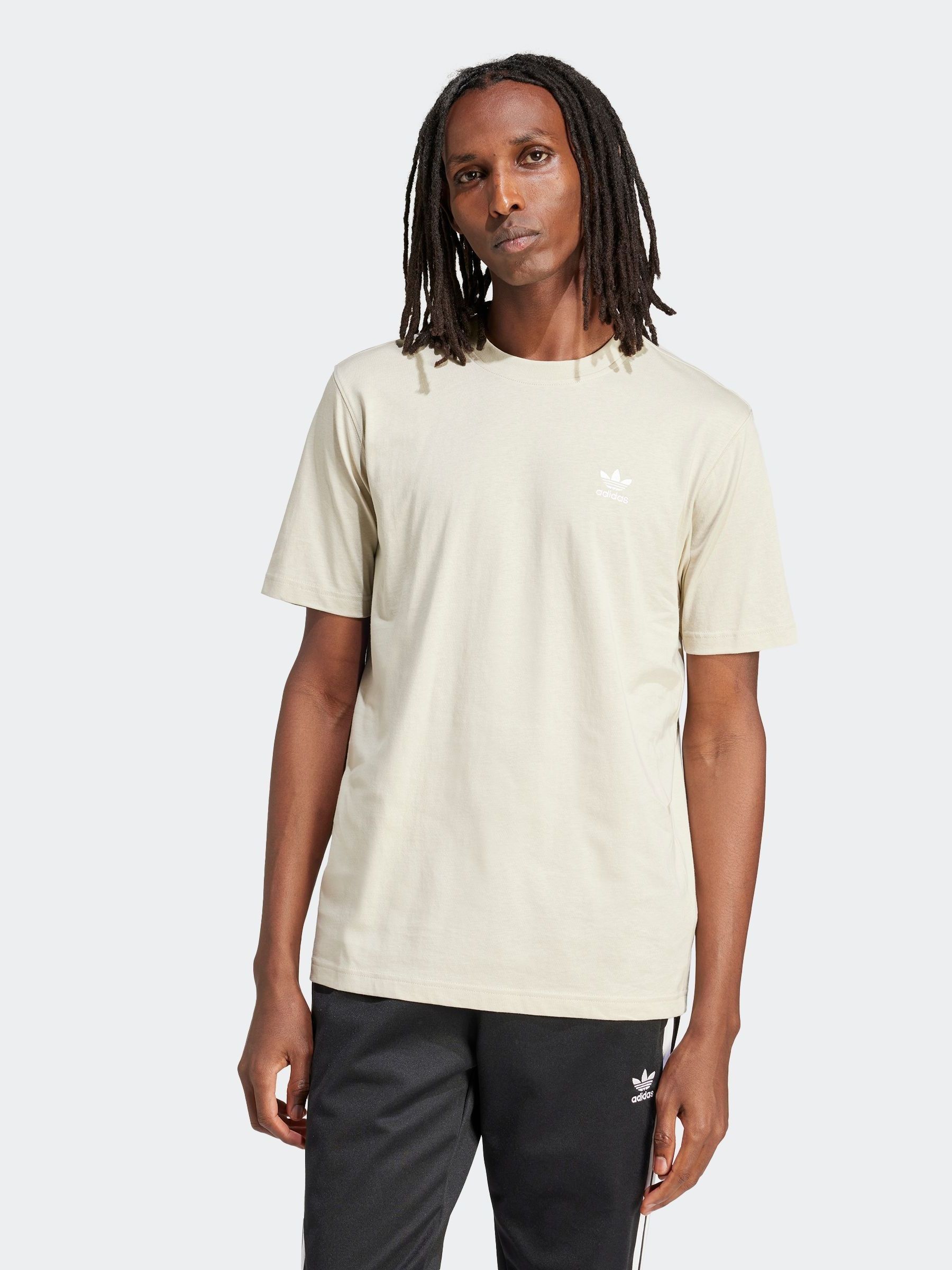 Buy adidas Originals Cream 100 Cotton Trefoil Essentials T Shirt from Next Oman