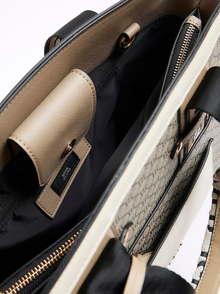 River Island Monogram Webbing Handle Tote Bag - Image 6 of 6