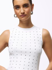 River Island Cream Embellished Bodyfit Vest - Image 3 of 4