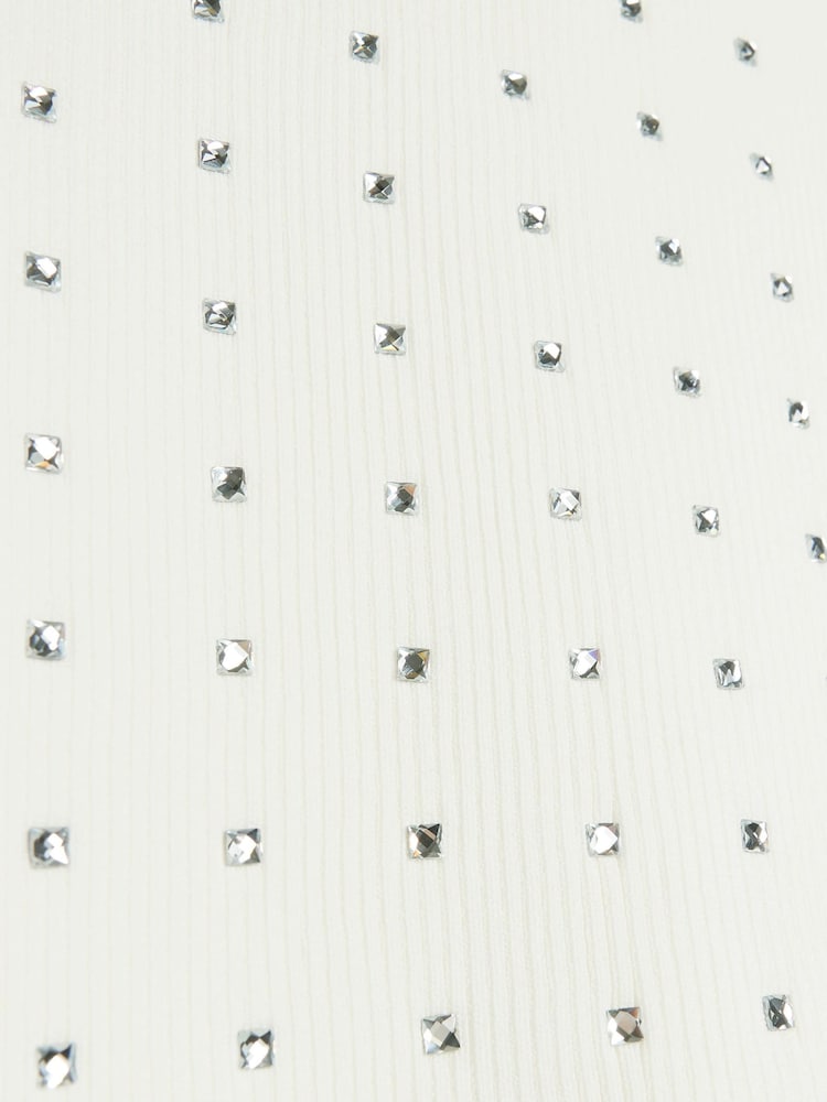 River Island Cream Embellished Bodyfit Vest - Image 4 of 4