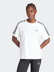 adidas Originals White 3-Stripes T-Shirt - Image 1 of 8