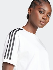 adidas originals White 3 Stripe T-Shirt - Image 1 of 2