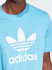 adidas Originals Blue Adicolor Trefoil 100% Cotton T-Shirt - Image 5 of 7