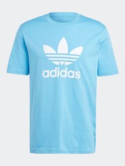 adidas Originals Blue Adicolor Trefoil 100% Cotton T-Shirt - Image 7 of 7