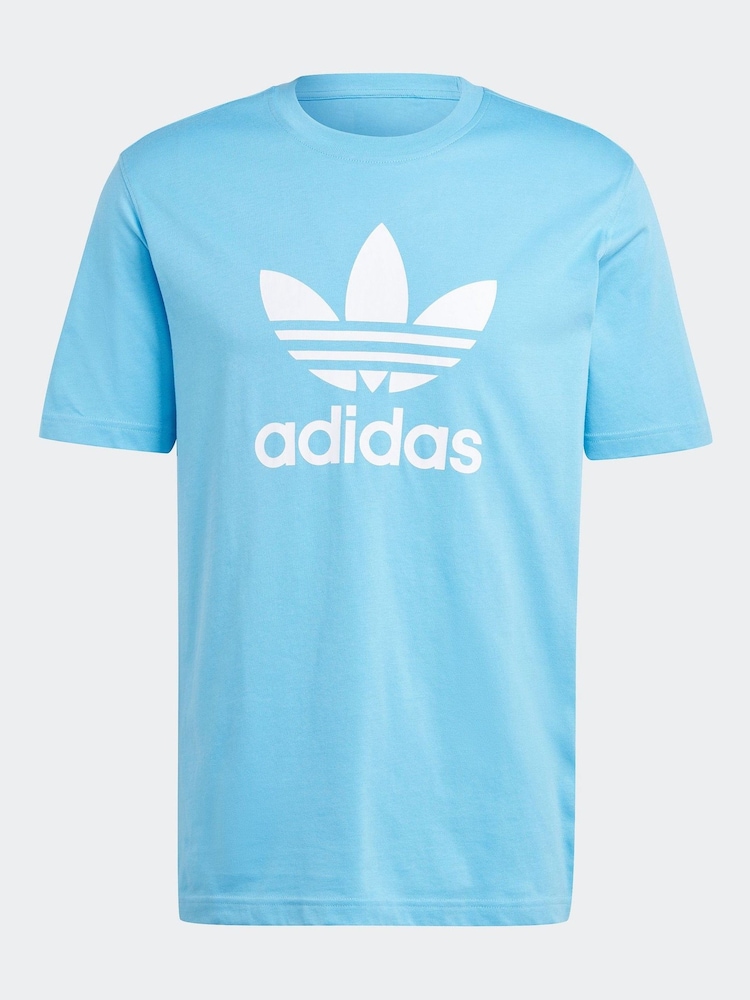 adidas Originals Blue Adicolor Trefoil 100% Cotton T-Shirt - Image 7 of 7