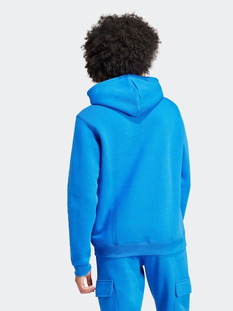 adidas Originals Blue Trefoil Essentials Hoodie - Image 2 of 7