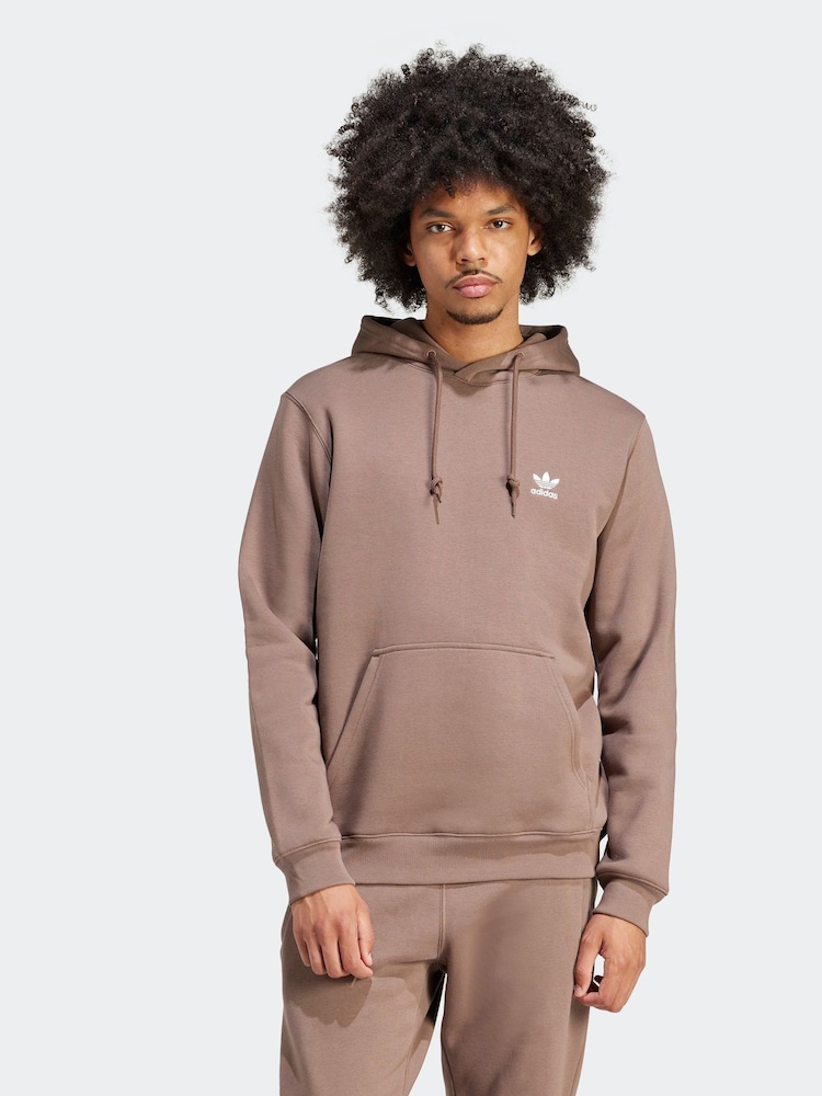 adidas Originals Brown Trefoil Essentials Hoodie - Image 1 of 7