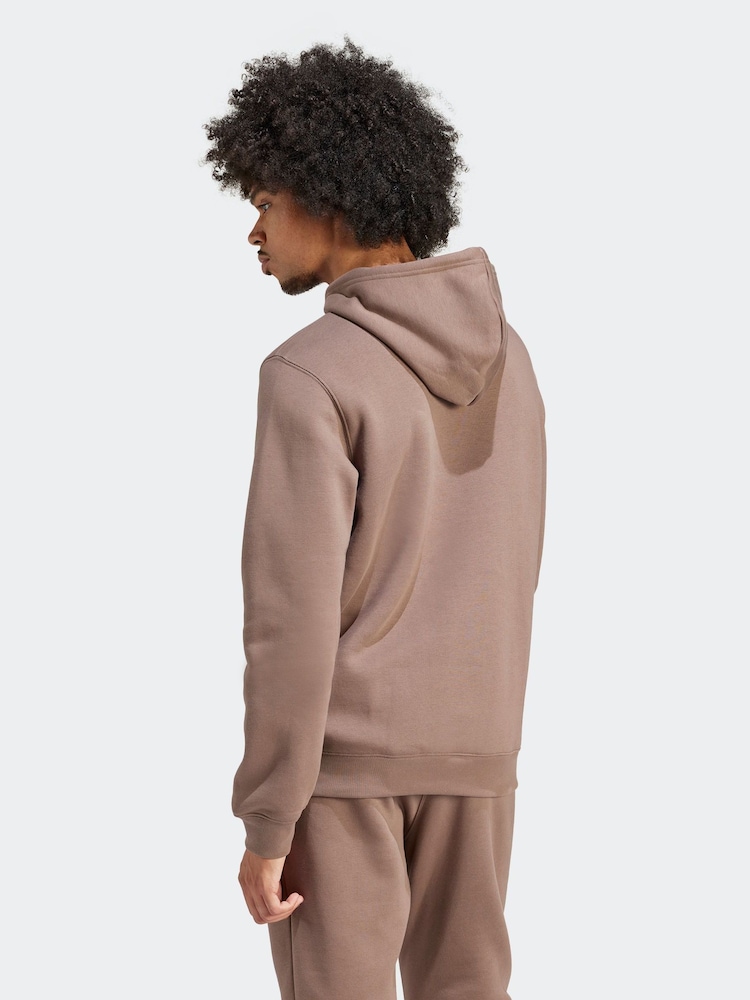adidas Originals Brown Trefoil Essentials Hoodie - Image 2 of 7