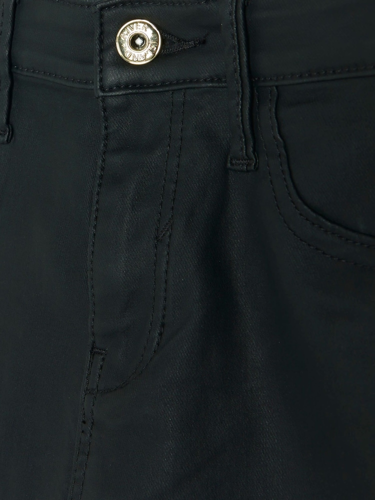 River Island Black Petite Mid Rise Bum Scuplt Coated Skinny Jeans - Image 4 of 4