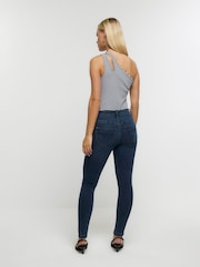 River Island Blue Petite Mid Rise Skinny Jeans - Image 2 of 4