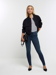 River Island Blue Petite Mid Rise Skinny Jeans - Image 3 of 4