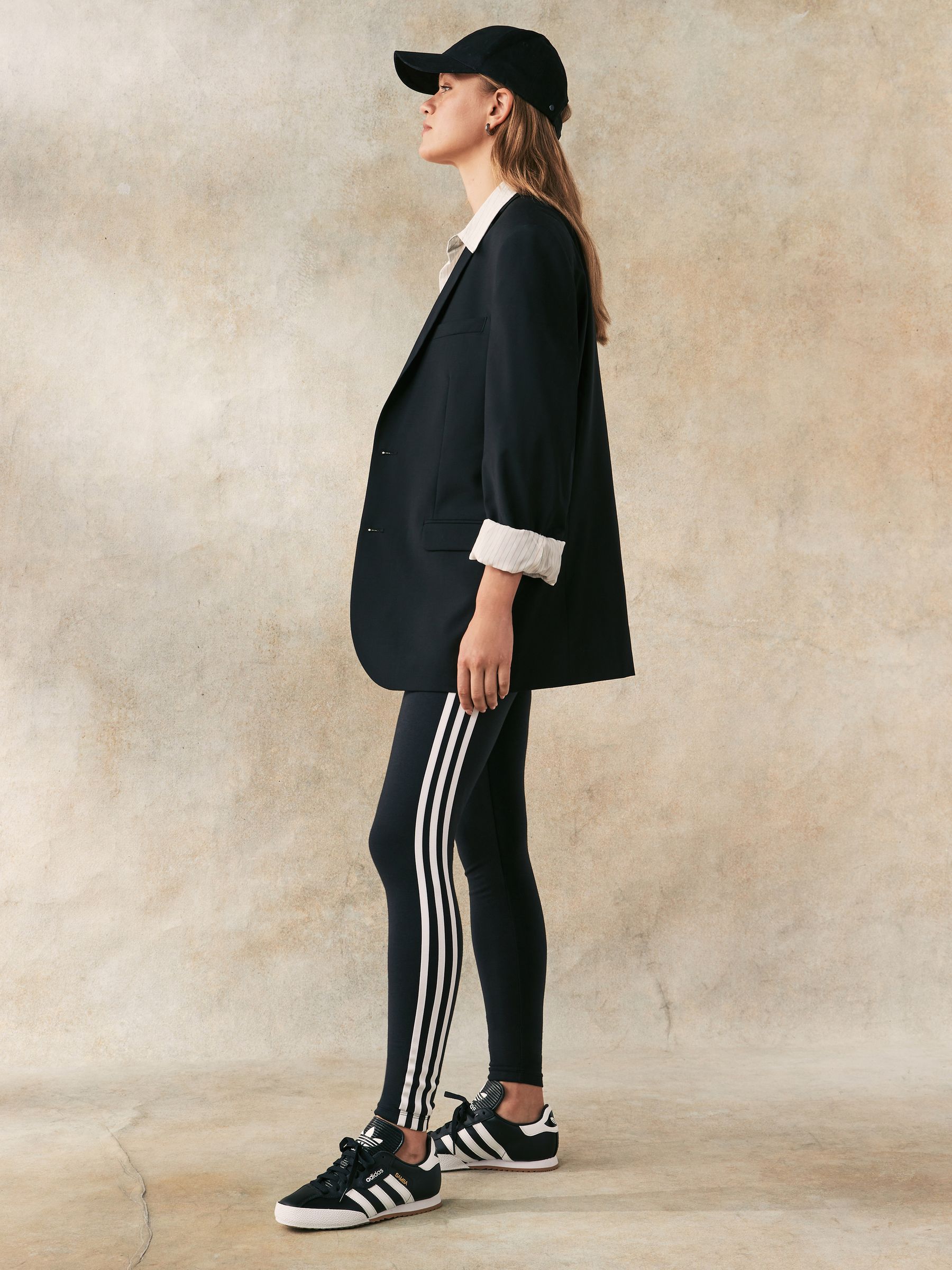 Buy adidas Originals Black 3-Stripe Leggings from Next