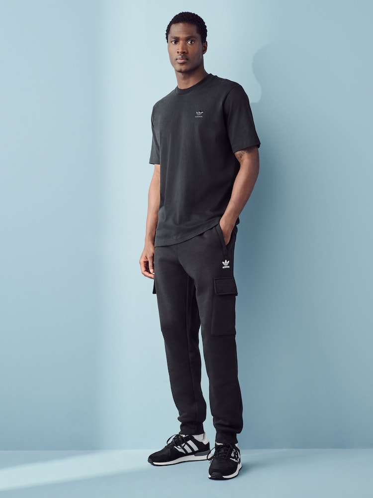 adidas Originals Black Trefoil Essentials Cargo Joggers - Image 2 of 5