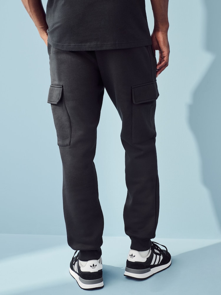 adidas Originals Black Trefoil Essentials Cargo Joggers - Image 3 of 5