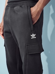 adidas Originals Black Trefoil Essentials Cargo Joggers - Image 4 of 5