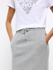 River Island Grey Sweat Midi Skirt - Image 4 of 6