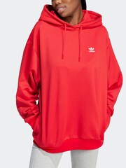 adidas Originals Red Trefoil Oversized Hoodie - Image 3 of 6