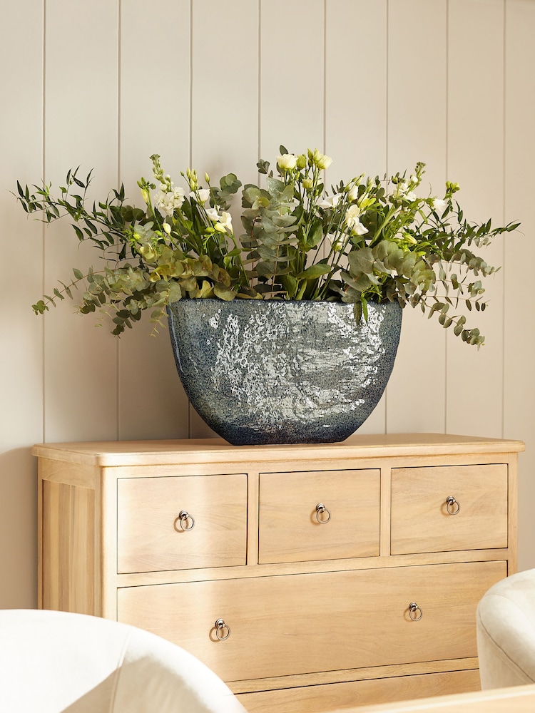 Blue Extra Large Statement Semi Circle Vase - Image 1 of 3