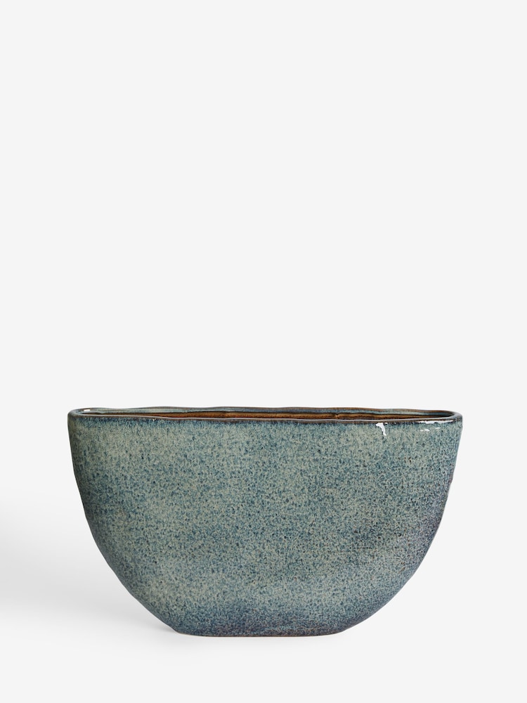 Blue Extra Large Statement Semi Circle Vase - Image 2 of 3