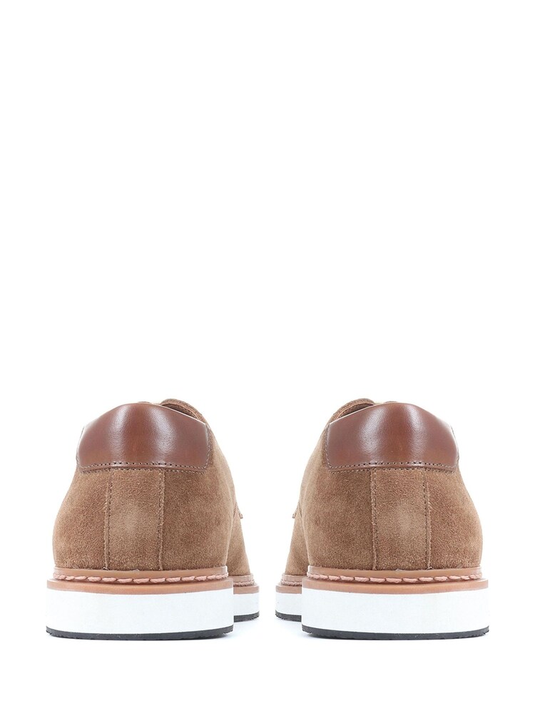 Jones Bootmaker Mens Brown Lowen Leather Suede Casual Lace-Up Shoes - Image 5 of 5